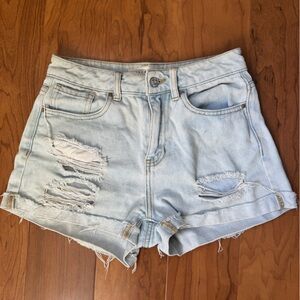PacSun Light Blue Distressed denim Women Shorts